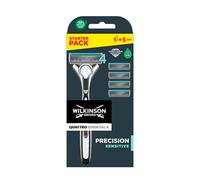 Wilkinson Sword Quattro Maquinillas de afeitar para hombre, Pack ahorro, 4 hojas con revestimiento de diamante, mango de maquinilla y 5 recambios de cuchilla
