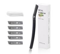 Maquinillas Cuchillas de Afeitar Cuchilla de Cejas Mujer, Rasuradora Mujers Dermaplaning Facial Removedor, Herramienta Recorte Depilación Cejas Metal con 5 Cuchillas Repuesto (Negro)