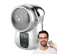 Maquinillas de afeitar eléctricas de viaje | Maquinilla de afeitar para hombre pequeña para hombre - Maquinilla de afeitar portátil con pantalla de alimentación recargable, afeitadora de barba corta para hombre Jingan