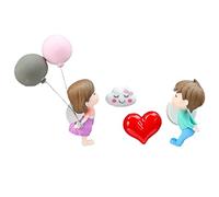 Maqulae Ambientador de Aromaterapia con Ventilación de Aire para Coche, Pareja de Dibujos Animados, Figura de Acción, Decoración de Salpicadero de Resina con Diseño de Niña y Niño (4)