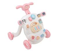 Maqulae Andador de Empuje para bebé con Ajustable Antideslizante, Estructura Triangular Ergonómica, Juguete para Caminar para bebé de 6 a 12 Meses (Rosa)