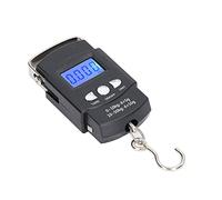 Maqulae Báscula Electrónica de Gancho, Pantalla LCD Digital, Báscula Portátil de 50 Kg máx. con Cinta Métrica Oculta, para Equipaje, Pesca, Compras, Uso Doméstico