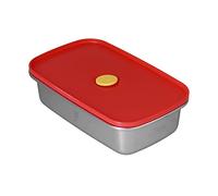 Maqulae Caja de Acero Inoxidable, Contenedor de Almuerzo a Prueba de | Construcción de Acero 304, Apto para Microondas y Congelador, Tapa con Ventilación, Peso Ligero de 7,6 Oz, Acabado Fácil de