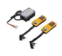 Maqulae Control Remoto de Grúa Industrial, Receptor de Controlador de Elevación de Polipasto Eléctrico Impermeable a Prueba de Aceite de Doble Manija AC380V, con Bloqueo para