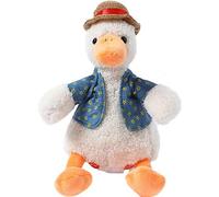 Maqulae El Pato Parlante de Juguete Repite lo Que Dices con un Bonito Sombrero de Paja, Chaleco Desmontable para Niños, Educación Temprana, Alivio del Estrés (USB (repetición+Douwu+música))