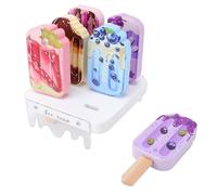 Maqulae Juego de Tienda de Helados de Madera, Juguete para Juego de Simulación para Niños, Soporte Educativo de Postres de Madera con Coloridos Juguetes de Helado para Niños y Niñ