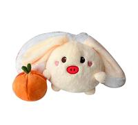 Maqulae Juguete de Peluche Reversible de Caqui, Muñeco de Peluche de Animal Peludo, Almohada de Suave y Linda con Relleno de Algodón PP para Decoración del Hogar, Cama, so (Cerda Grande)