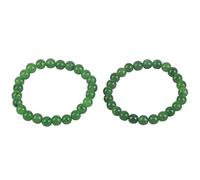 Maqulae Pulsera de ágata Verde de 8 Mm de 2 Piezas, Pulsera de Riqueza de la Suerte Feng Shui con Triple Protección, para el éxito Empresarial y la Buena Suerte (#1)
