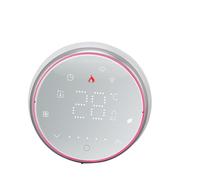 Maqulae Termostato Redondo Inteligente WiFi Inalámbrico Pantalla LED Control de Aplicación de Voz Modo 5+1+1 Programable con Tmall Genie Home Soporte para Calefacción de Ca (Enchufe británico Blanco)