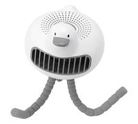 Maqulae Ventilador para Cochecito, Portátil, de bajo Ruido, Recargable, Batería de 3600 MAh, Ventilador con Clip con Giro de 130 Grados para Cuna, Cochecito, Asiento de Coche (Blanca)