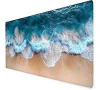 mar Alfombrilla ratón XXL, 600x300x3mm Azul Alfombrilla Escritorio Extendida con Bordes Cosidos, Antideslizante E Impermeable Mouse Pad Aply a Oficina Y Hogar, Regalos Originales para Hombre A123