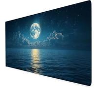 mar Alfombrilla ratón XXL, 600x300x3mm Luna Alfombrilla Escritorio Extendida con Bordes Cosidos, Antideslizante E Impermeable Mouse Pad Aply a Oficina Y Hogar, Regalos Originales para Hombre A130