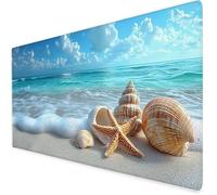 mar Alfombrilla ratón XXL, 700x400x3mm Concha Alfombrilla Escritorio Extendida con Bordes Cosidos, Antideslizante E Impermeable Mouse Pad Aply a Oficina Y Hogar, Regalos Originales para Hombre A118