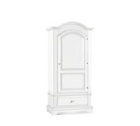 Mar.c.a. Design - Armario con 1 puerta corredera y 1 cajón de madera de álamo blanco mate, mueble de interior Arte Povera Made in Italy - Medidas 96 x 56 x 196 (al.)