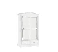 Mar.c.a. Design - Armario de madera maciza Arte Povera 122x59x200 cm - 2 puertas correderas, 2 cajones Gendarme redondo