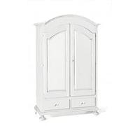 Mar.c.a. Design - Armario de madera maciza Arte Povera 125 x 61 x 200 cm - 2 puertas 2 cajones con sombrero Gendarme redondo y patas - Made in Italy