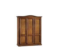 Mar.c.a. Design, Armario Ropero Grande, Armario Dormitorio de Madera, Nogal - Armario con Barra Armario y Puertas - Mueble Dormitorio 158x56x197H Clásico, Modelo Sombrero de Gendarme - Made in Italy