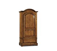 Mar.c.a. Design, Armario Ropero Grande de Madera, Nogal - Dormitorio Con Barra, 1 Puerta y 1 Cajón - Mueble 96x56x196 cm, Modelo Sombrero Redondo - Made in Italy