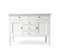 Mar.c.a. Design - Cómoda para salón, pequeña, madera de álamo, blanco mate, elegante, salón, arte, Povera. Fabricado en Italia - Dimensiones 100 x 40 x 85 cm