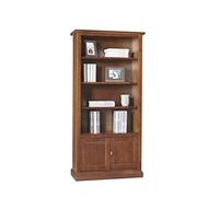 Mar.c.a. Design - Librería de pared, mueble salón multiusos - Librería con cajones color nogal oscuro elegante de madera de álamo, Arte Povera Made in Italy - Medidas: 90 x 41 x 186 (al.)