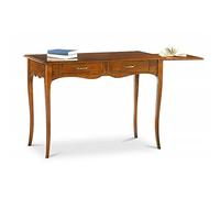 Mar.c.a. Design, Mesa Escritorio, Escritorio de Madera, Nogal Oscuro - Escritorio con Cajones y Estante Deslizante - Escritorio Ordenador, Mesa Oficina 110x56x80H, Mesa Ordenador Clásica Made in Italy
