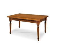 Mar.c.a. Design - Mesa extensible de nogal oscuro con patas torneadas Arte Povera con estructura de madera maciza de 160 x 85 x 75 cm