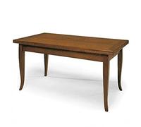 Mar.c.a. Design - Mesa extensible hasta 240 cm, fabricada en madera de álamo, patas torneadas, con extensiones que se pueden extraer lateralmente, color nogal oscuro, estilo Arte Pobre, Made in Italy, medidas 160 x 85 cm cerrada y 240 x 85 cm abierta