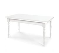 Mar.c.a. Design - Mesa rectangular extensible de 140 a 220 cm con patas torneadas - Mesa de madera maciza 140 x 80 x 78 cm - Arte Povera Made in Italy