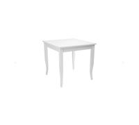 Mar.c.a. Design - Mesa rectangular fija de 80 o 90 cm con patas en forma de sable - Mesa de madera maciza - Arte Povera Made in Italy (blanco mate, 90 x 90 x 78 cm)