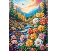 Mar de Flores del Valle Puzzle 1000 Piezas Papel Mayores Cuentos de Hadas de Animales Salvajes fantásticos Terapia Ocupacional Alivio Estrés Tiempo Libre En Casa Regalo Original 1000