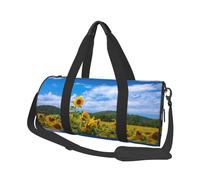 Mar De Girasol Y Cielo Azul Nubes Blancas, Bolsa de Viaje de Gran Capacidad, Bolso Redondo, Bolsa de Viaje Deportiva, Bolsa de Mano, Bolsa de Fitness