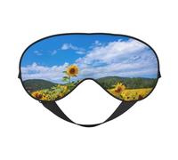 Mar De Girasol Y Cielo Azul Nubes Blancas, Cubreojos completos Antifaz bloqueador de luz Antifaz para dormir Antifaz suave con los ojos vendados Noche