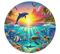 Mar de ilusiones 1000p Rompecabezas Redondo Adultos-Niños El mar Circular Puzzle Niños: Kinder Können Es Nicht Machen Hombres 1000pcs (67.5x67.5cm)