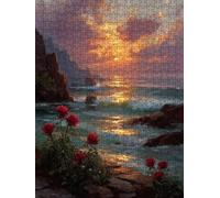 Mar De Rosas Rojas Puzzle 4000 Piezas, Rompecabezas Adultos Puzzle, 3D Un Rompecabezas, Desafiante Puzzles de Decoración Juego de, Juego Educativo para Toda la Familia, para Regalo Decoración FNKL7400