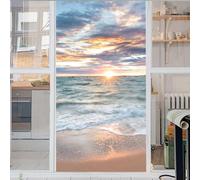 Mar Decorativas Ventana De Película Playa Ventana Privacidad Pelicula Privacidad Electrostática Pegatinas Esmeriladas para Ventana,Translucidos para Oficina Cocina Baño 50x200cm