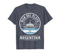 Mar del Plata Argentina Diseño De Viajes Camiseta, Hombre, Azul Jaspeado, 3XL