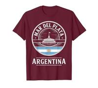 Mar del Plata Argentina Diseño De Viajes Camiseta, Hombre, Granate, 3XL