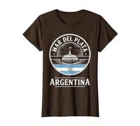 Mar del Plata Argentina Diseño De Viajes Camiseta, Mujer, Marrón, 3XL