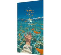 Mar Diamond Painting Adultos, 5D Diamond Painting Pez Pintura Diamante Niño DIY Cristal Bordado Punto de Cruz Manualidades Pintura Diamante Adultos para Decoración Pared Hogar Regalo 60x120cm db6-f8