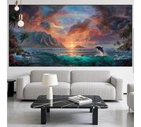 Mar Egeo Diamond Painting Delfín Grande Diamond Painting Kit Completo Pintura,Dibujos con Diamantes 5D Punto de Cruz,DIY Puzzle Diamantes para Manualidades Arte para Decor Hogar Regalo,90x180cm LK-290