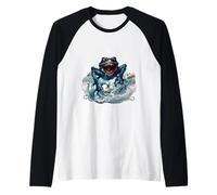 Mar Monster Botella Post Mar Monster Figura de Cuento de Hadas Fantasía Camiseta Manga Raglan
