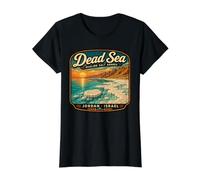 Mar Muerto Jordania Israel Vacaciones en el Mar Muerto Jordania Israel Camiseta gráfica económica, Mujer, Negro, XS