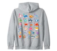 Mar Océano Animales Aprendizaje Alfabeto, Amante Sudadera con Capucha