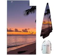 Mar Toalla Playa Microfibra Grande 150 x 75 cm Toalla Gimnasio Hombrecon Bolsa de Almacenamiento, Toallas de Playa de Secado Rápido y Sin Arena, Beach Towel Ligeras para Playa, Viajes - Amarillo 57-2