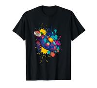 Mar Tortuga Mandala Colorido Océano Vida Silv Camiseta gráfica económica, Hombre, Negro, L