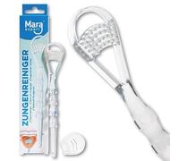 MARA EXPERT Limpiador lingual profesional para respiración segura, cepillo de lengua y raspador en 1, elimina las capas bacterianas de la lengua y limpia la lengua a fondo y suavemente. Colores: azul