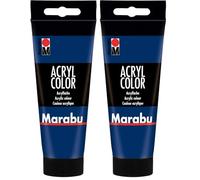 Marabu 0012010050053 Acryl Color, Azul oscuro, 100 ml (Paquete de 2)