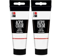 Marabu 0012010050070 Acryl Color, Blanco, 100 ml (Paquete de 2)