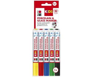 Marabu 0125000000083 Negro, Azul, Verde, Rojo, Amarillo 5pieza(s) rotulador - Juguete de pintura (Negro, Azul, Verde, Rojo, Amarillo, 5 Colores, 1 mm, 3 mm, 160 °C, 5 pieza(s)) , color, modelo surtido