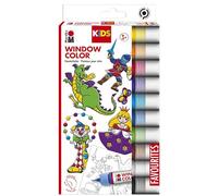 Marabu Ventana Kids Window Color Surtido 10 x 25 ml, Talla única, Motivos para niños, 25 ml (10er Pack) (306000000100)